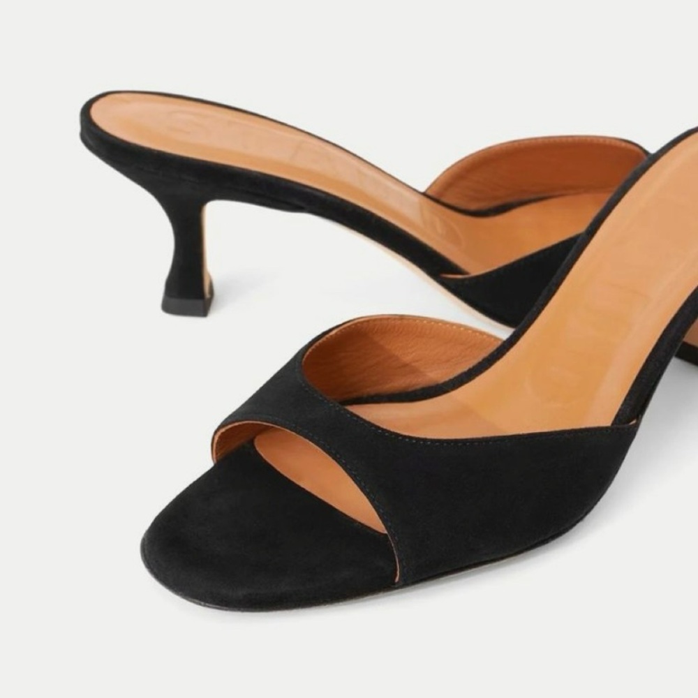 STAUD BRIGITTE MULE BLACK SUEDE